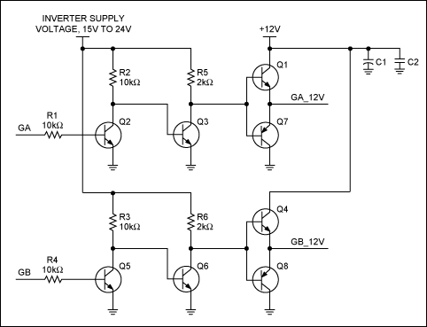图1. 增强DS39xx栅极驱动的外部电路