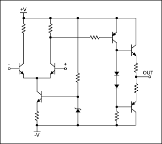 Figure 2. An early op amp with six transistors.