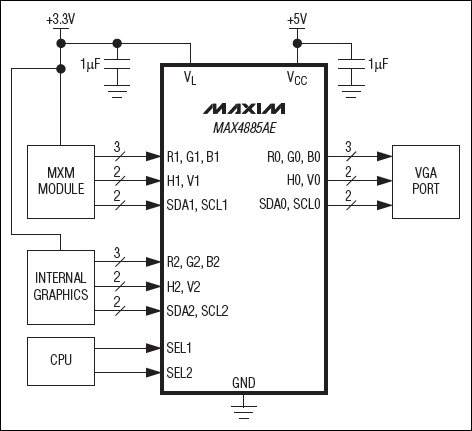 MAX4885AE：典型工作电路