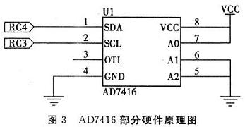 系统中AD7416部分硬件原理图