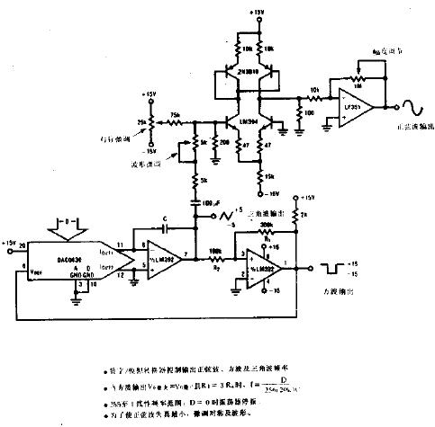 数字模拟转换器控制的函数发生器电路图- 信号