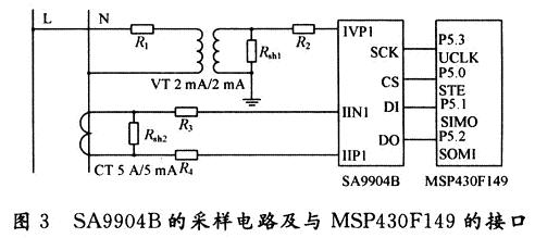 SA9904B的采样电路及与MSP430F149的接口