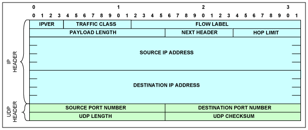 图5. UDP/IPv6报头
