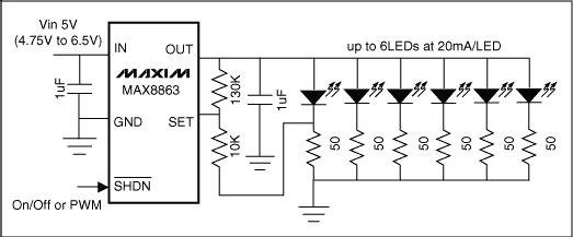 图2. 添加一片低成本的LDO，得到可自动调节的偏置电压，有效改善不同批次、不同厂商白光LED的匹配度。