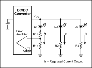 图11. 图3方法C所示电路的电流匹配通过增大R1A得到改进。对于所选择的电流，R1B必须保持恒定。将R2和R3设置为R1A + R1B。