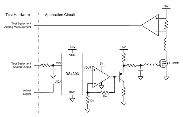 图2. DS4303 LDMOS RF功放偏置电路