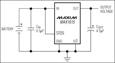 MAX1615、MAX1616：典型工作电路