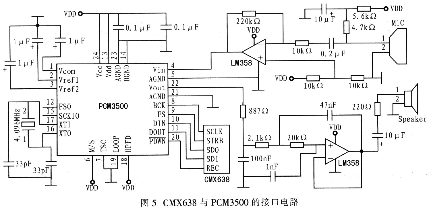 CMX638与PCM3500的通信接口