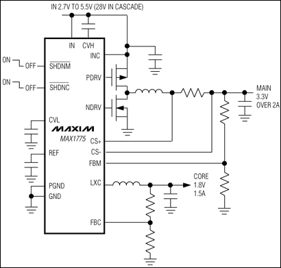 MAX1775：典型工作电路