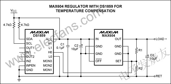 MAX604温度补偿电路 www.elecfans.com