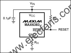 可调滞后的微处理器复位芯片MAX6383 www.elecfans.com