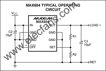 MAX604可调节输出配置 www.elecfans.com