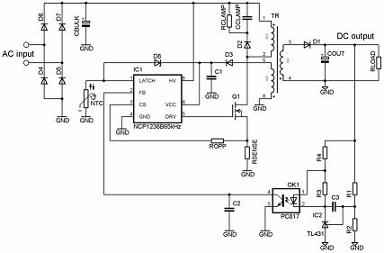 NCP1238典型应用电路图