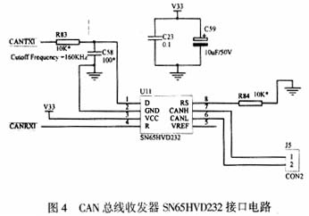 CAN总线收发器SN65HVD232接口电路