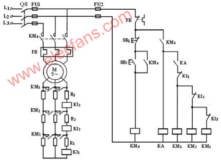 电流原则控制绕线式异步电动机转子串电阻起动控制线路