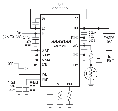 MAX8900A、MAX8900B：简化应用电路