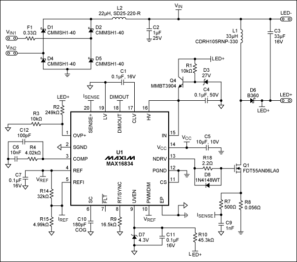 Figure 1. The schematic for the reference design.