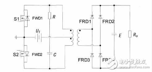 图1 推挽逆变-高频变压-全桥整流DC-DC变换器的基本电路拓扑
