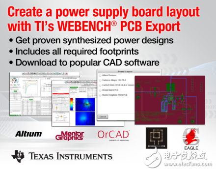 德州仪器WEBENCH PCB导出 快速创建电源电路板布局