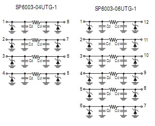 SP6003瞬态抑制二极管阵列