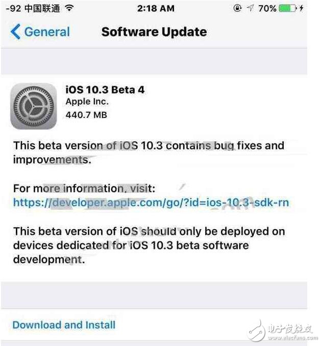苹果iOS10.3Beta4固件更新发布:Bug修复和改