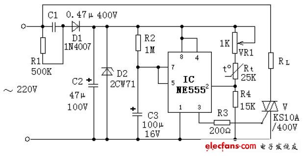 555电子温控器电路图大全（八款模拟电路设计原理图详解）