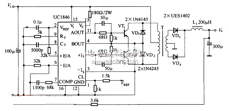 UC1846典型应用电路示意图