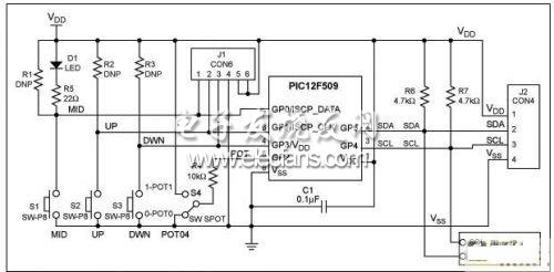PIC12F509接口电路