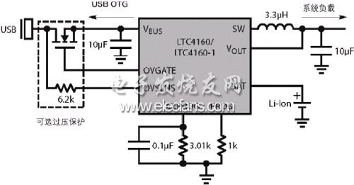 LTC4160的简化应用电路