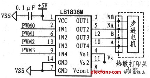 LB1836M构成的步进电机驱动电路