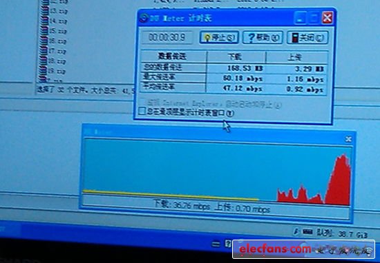 在广州移动办公大楼里用笔记本电脑插TD-LTE上网卡，测得的最高下载速率为60Mbps