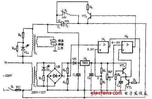 微型点焊机控制电路原理图-+应用电子电路-+电