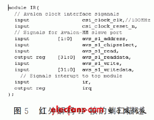 红外解码IP核的端口描述