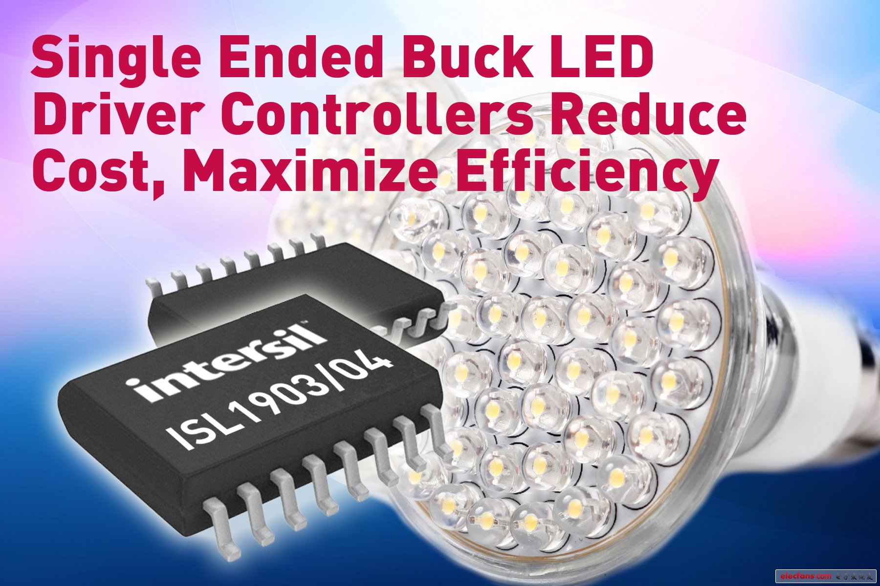 Intersil推出最新单端Buck降压LED驱动控制器，帮助降低成本和最大化效率