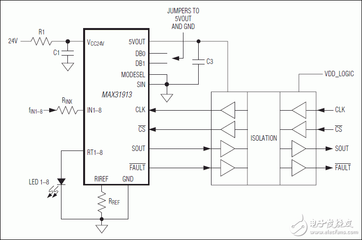 MAX31913: Typical Application Circuit