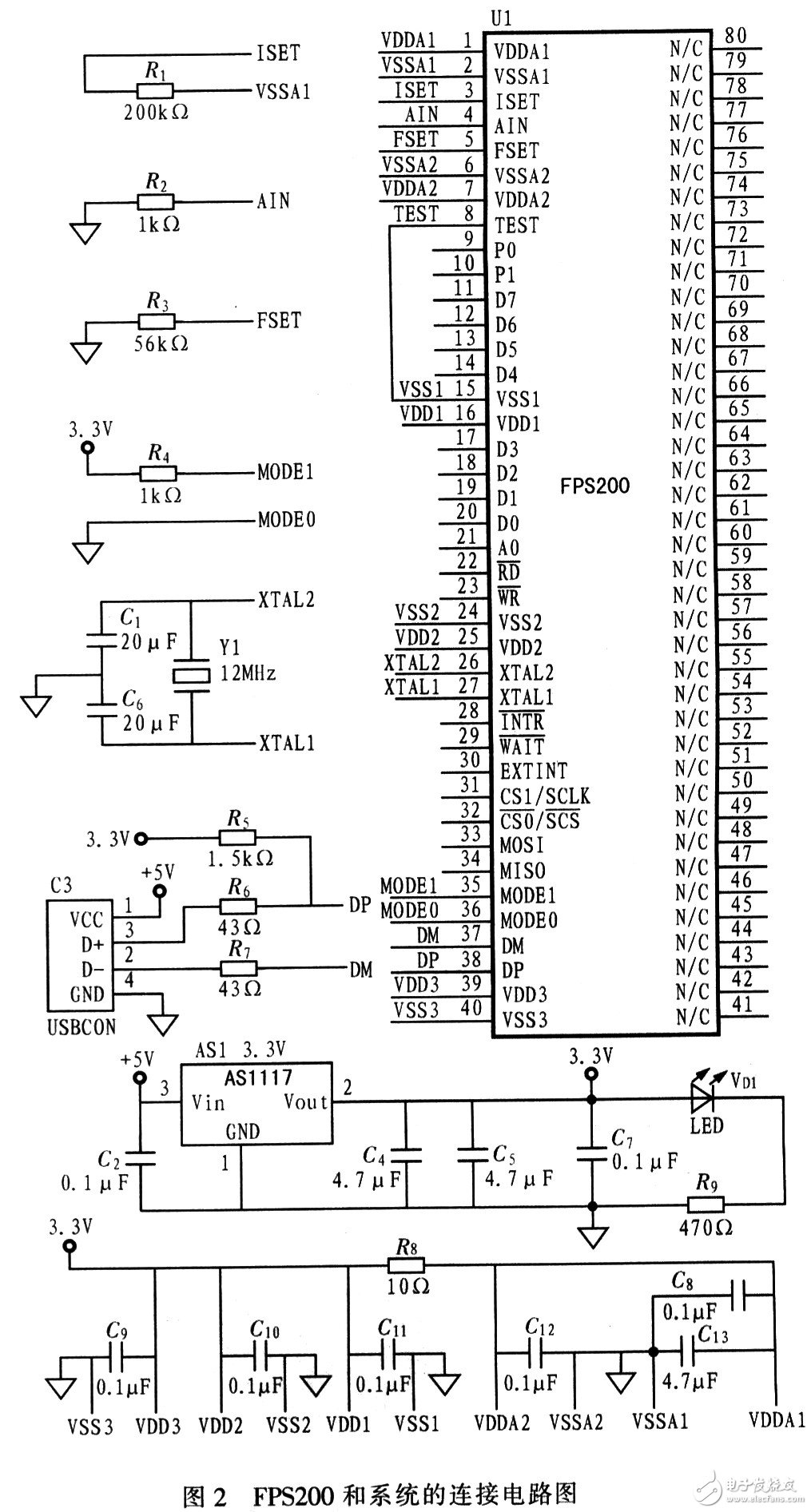 指纹识别系统电路设计图集锦 —电路图天天读（200）