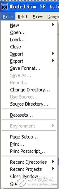 ModelSim SE的几个操作：open,load,import,save format