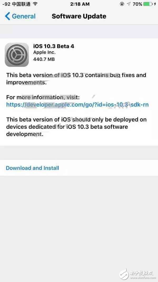 进一步更新?苹果iOS10.3 Beta4固件更新改进