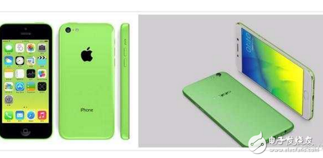 清新绿OPPOR9s和iphone5c苹果绿对比: 谁更