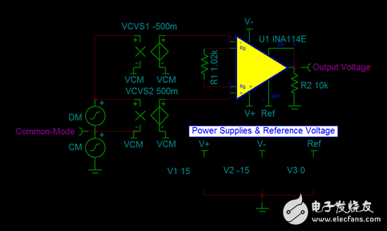一个六边拼图：仪表放大器的 VCM 与 VOUT 比较图