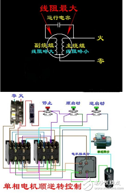 单相电机的电容接线方法图解