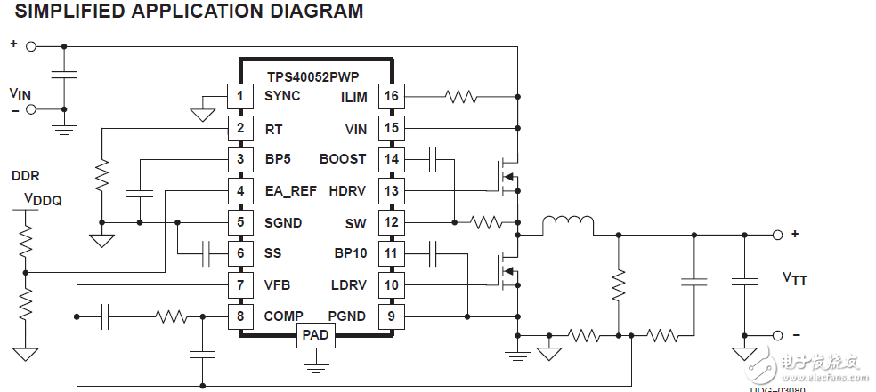 tps40052宽输入同步降压变换器