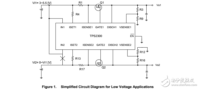 tps2300/2301低电压（0V–5.5V)热插拔应用
