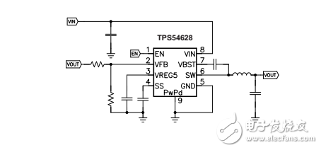 TPS54628的4.5V至18V的输入同步降压转换器