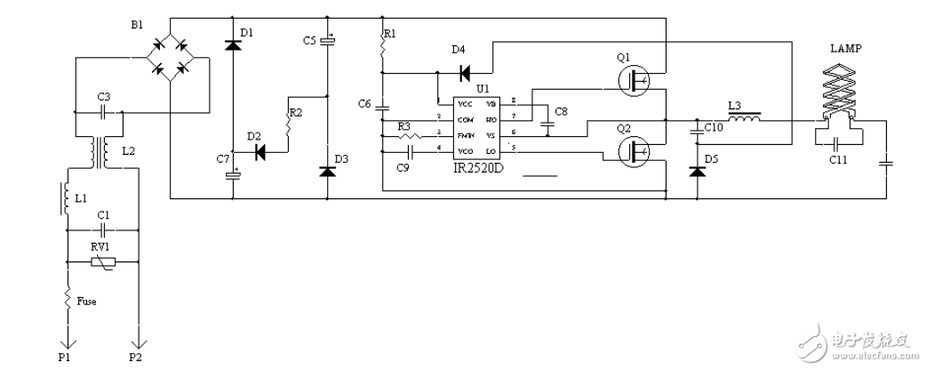 基于IR2520D控制集成电路镇流器应用