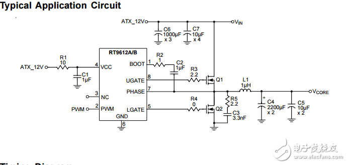 RT9612A/B同步整流降压MOSFET驱动器