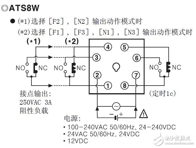 ATS8W/ATS11W系列计时器的接线原理