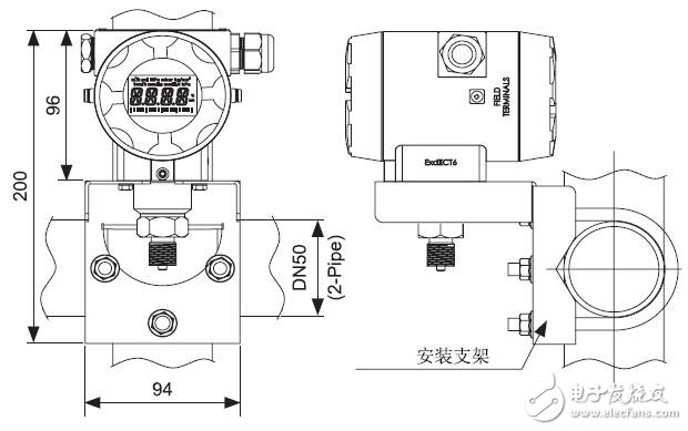 PTF30系列压力变送器的连接图