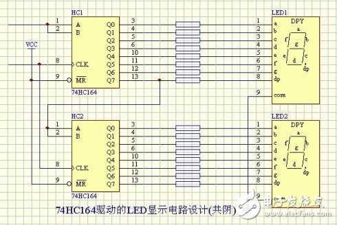 74hc164驱动共阴数码管与共阳数码管_74hc164驱动源程序