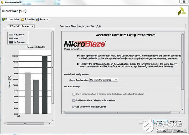图 1：选择 MicroBlaze 的配置。
